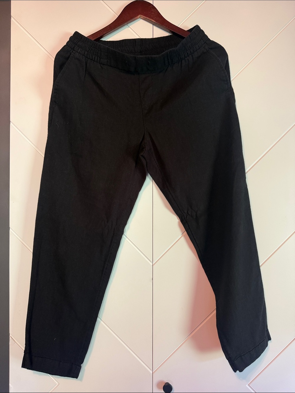 Old Navy Black Elastic-Waist Linen Pants